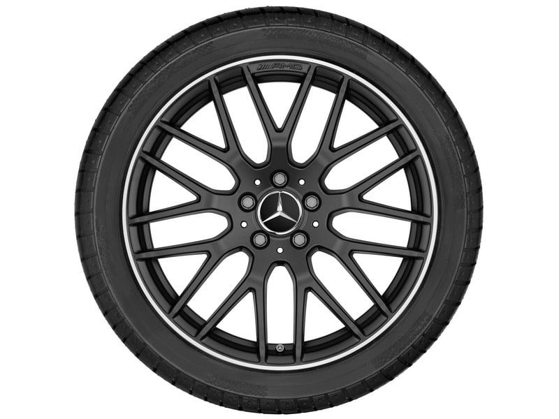 Колесный диск AMG 9J×19 ET61 для Mercedes-Benz AMG GT 190, передняя ось, черный, матовый, кромка обода с алмазной проточкой — фото 3