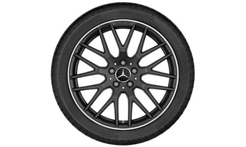 Колесный диск AMG 9J×19 ET61 для Mercedes-Benz AMG GT 190, передняя ось, черный, матовый, кромка обода с алмазной проточкой — фото 3