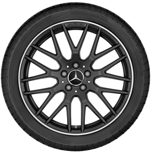 Колесный диск AMG 11J×20 ET68 для Mercedes-Benz AMG GT 190, задняя ось, черный, матовый, перекрестные спицы — фото 4