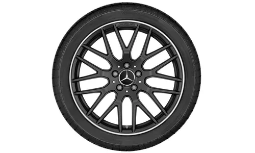 Колесный диск AMG 11J×20 ET68 для Mercedes-Benz AMG GT 190, задняя ось, черный, матовый, перекрестные спицы — фото 4