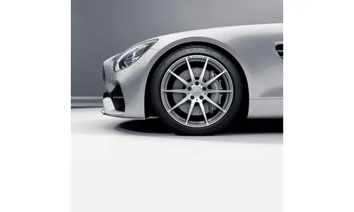 Колесный диск AMG 11J×20 ET68 для Mercedes-Benz AMG GT 190, задняя ось, титаново-серебристый, перекрестные спицы — фото 1
