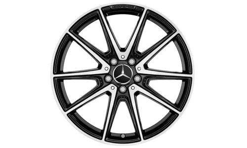 Колесный диск AMG 9J×19 ET61 для Mercedes-Benz AMG GT 190, передняя ось, черный, с алмазной проточкой, 10 спиц — фото 1
