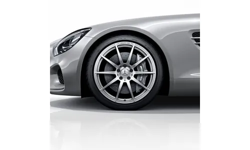 Колесный диск AMG 9J×19 ET58 для Mercedes-Benz AMG GT 190, передняя ось, серебристый Vanadium Silver, с алмазной проточкой — фото 1