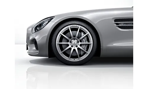 Колесный диск AMG 11J×19 ET68 для Mercedes-Benz AMG GT 190, задняя ось, серебристый Vanadium Silver, с алмазной проточкой — фото 1