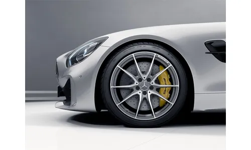 Колесный диск AMG 12J×20 ET52 для Mercedes-Benz AMG GT 190, задняя ось, титаново-серый, с алмазной проточкой, 10 спиц — фото 1