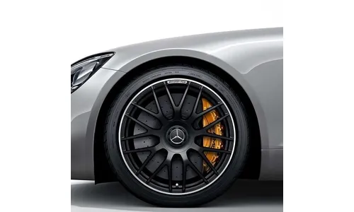 Колесный диск AMG 12J×20 ET46 для Mercedes-Benz AMG GT 190, задняя ось, черный, матовый, кромка обода с алмазной проточкой — фото 1