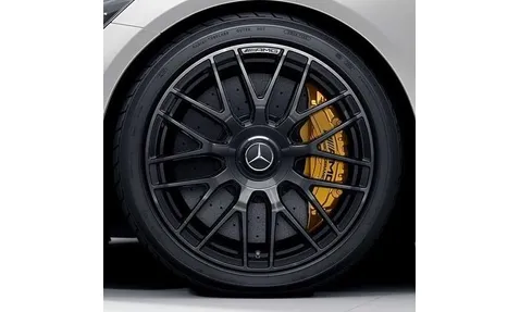 Колесный диск AMG 12J×20 ET46 для Mercedes-Benz AMG GT 190, задняя ось, черный, с алмазной проточкой, перекрестные спицы — фото 2
