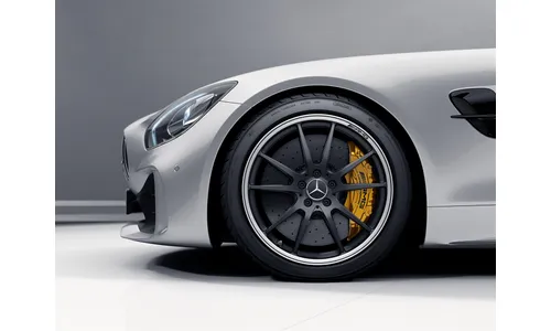 Колесный диск AMG 10J×19 ET56 для Mercedes-Benz AMG GT 190, передняя ось, черный, матовый, с алмазной проточкой, 5 двойных спиц — фото 2