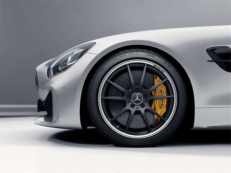 Колесный диск AMG 10J×19 ET56 для Mercedes-Benz AMG GT 190, передняя ось, черный, матовый, с алмазной проточкой, 5 двойных спиц — фото 3
