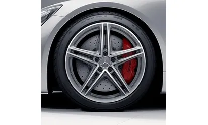 Колесный диск AMG 12J×20 ET46 для Mercedes-Benz AMG GT 190, задняя ось, титаново-серый, с алмазной проточкой, 5 двойных спиц — фото 1