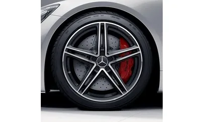 Колесный диск AMG 11J×20 ET68 для Mercedes-Benz AMG GT 190, задняя ось, черный, матовый, с алмазной проточкой, 5 двойных спиц — фото 1