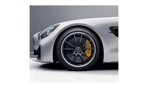 Колесный диск AMG 12J×20 ET52 для Mercedes-Benz AMG GT 190, задняя ось, черный, матовый, с алмазной проточкой, 5 двойных спиц — фото 2