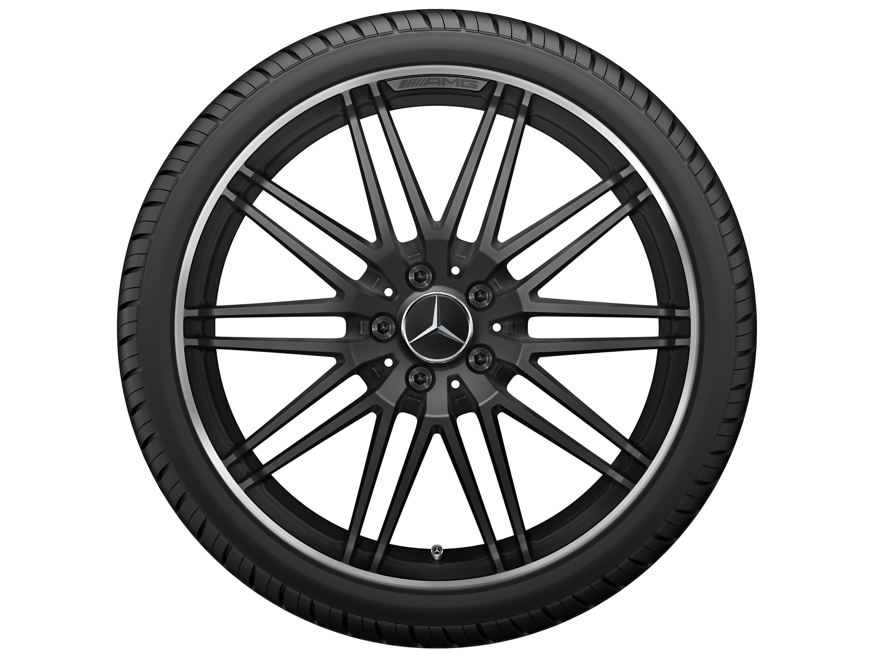 Колесный диск AMG 9J×19 ET61 для Mercedes-Benz AMG GT 190, передняя ось, черный, матовый, 10 спиц — фото 5