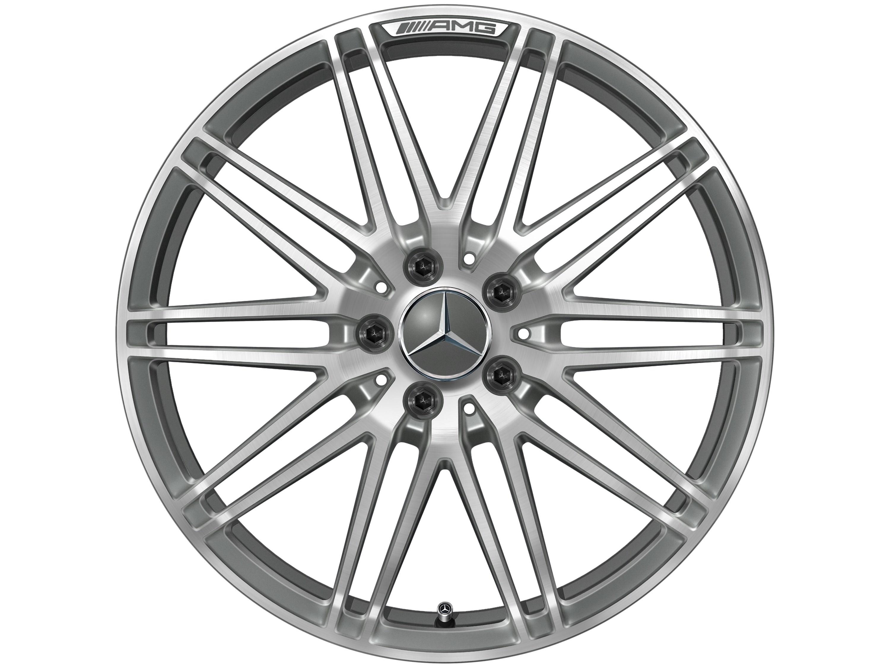 Колесный диск AMG 12J×20 ET46 для Mercedes-Benz AMG GT 190, задняя ось, титаново-серый, с алмазной проточкой, 10 спиц — фото 4