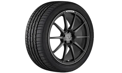 Колесный диск AMG 9,5J×19 ET60 для Mercedes-Benz R197/C197, передняя ось, чёрный, матовый — фото 1