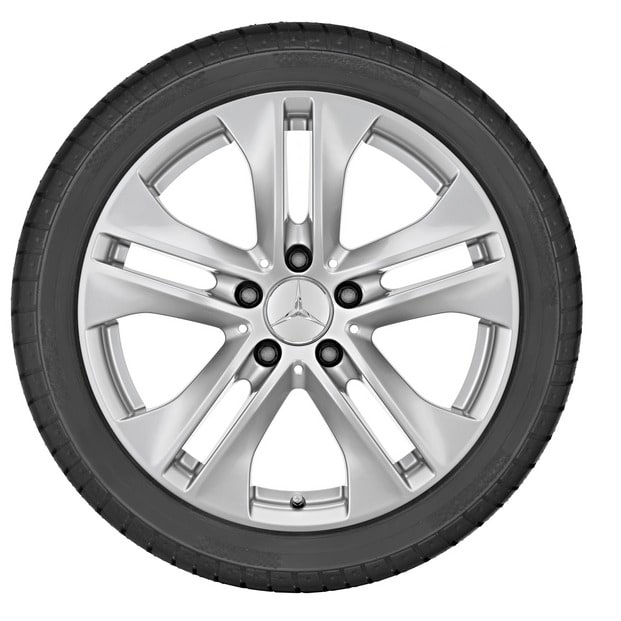 Колесный диск 7,5J×17 ET47 для Mercedes-Benz C-Class 204, передняя и задняя оси, титаново-серебристый, 5 спиц — фото 2