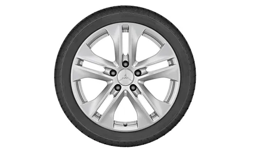Колесный диск 7,5J×17 ET47 для Mercedes-Benz C-Class 204, передняя и задняя оси, титаново-серебристый, 5 спиц — фото 2