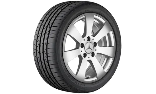 Колесный диск 6J×16 ET39 для Mercedes-Benz C204/W204, передняя и задняя оси, титаново-серебристый, 7 спиц — фото 1