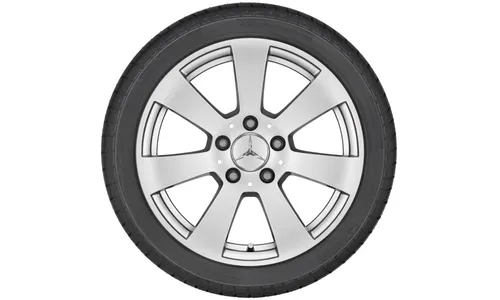 Колесный диск 6J×16 ET39 для Mercedes-Benz C204/W204, передняя и задняя оси, титаново-серебристый, 7 спиц — фото 2