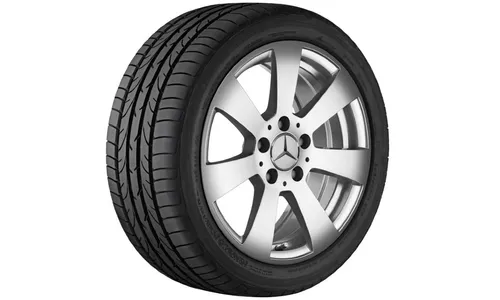 Колесный диск 6J×16 ET39 для Mercedes-Benz W204, передняя и задняя оси, титаново-серебристый — фото 1