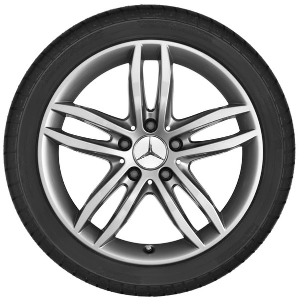 Колесный диск 7,5J×17 ET47 для Mercedes-Benz C-Class 204, передняя ось, титаново-серебристый, 5 двойных спиц — фото 2