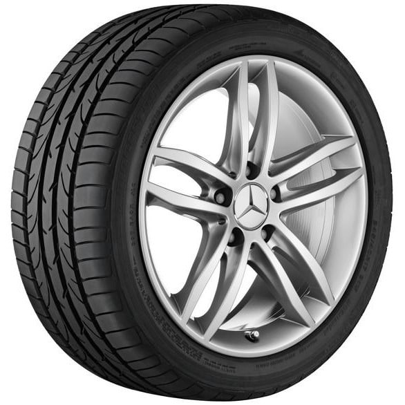 Колесный диск 8,5J×17 ET58 для Mercedes-Benz C-Class 204, задняя ось, титаново-серебристый — фото 1