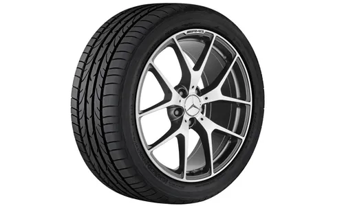 Колесный диск AMG 9J×19 ET54 для Mercedes-Benz C204/S204/W204, задняя ось, титаново-серый, перекрестные спицы — фото 1