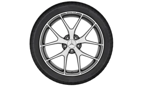 Колесный диск AMG 9J×19 ET54 для Mercedes-Benz C204/S204/W204, задняя ось, титаново-серый, перекрестные спицы — фото 2