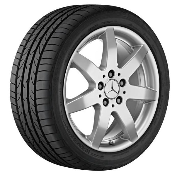 Колесный диск 7,5J×17 ET47,5 для Mercedes-Benz GLK 204, передняя и задняя оси, титаново-серебристый, 7 спиц — фото 1