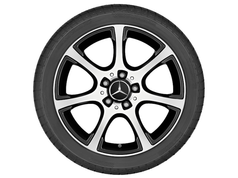 Колесный диск 7,5J×17 ET47 для Mercedes-Benz C204/S204/W204, передняя и задняя оси, черный, 7 спиц — фото 3