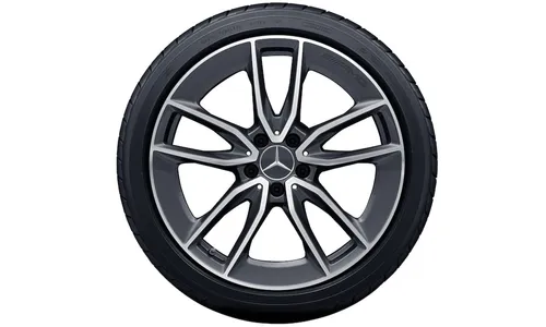 Колесный диск AMG 8,5J×19 ET52 для Mercedes-Benz W205, задняя ось, танталово-серый, 5 двойных спиц — фото 1