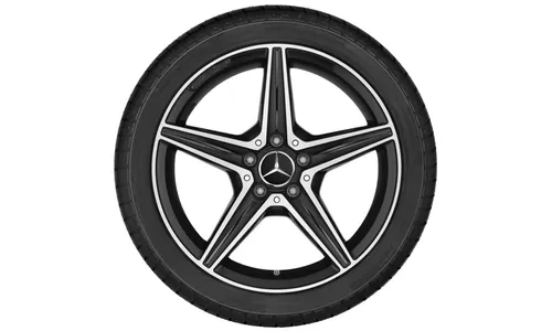 Колесный диск AMG 8,5J×18 ET49 для Mercedes-Benz C-Class 205, задняя ось, черный, с алмазной проточкой, 5 спиц — фото 3