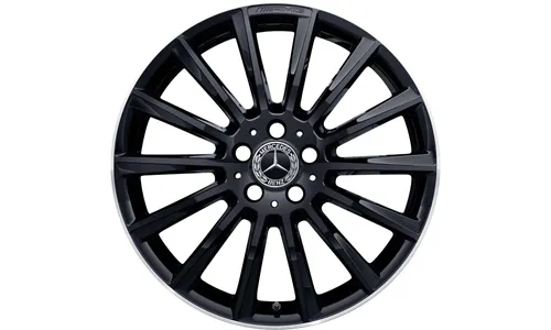 Колесный диск AMG 7,5J×19 ET44 для Mercedes-Benz C-Class 205, передняя ось, черный, с алмазной проточкой, многоспицевый — фото 1