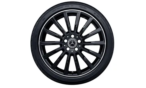 Колесный диск AMG 8,5J×19 ET52 для Mercedes-Benz C-Class 205, задняя ось, черный, многоспицевый — фото 1