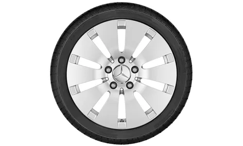 Колесный диск 8J×17 ET54 для Mercedes-Benz C-Class 205, задняя ось, серебристый Vanadium Silver, 10 декоративных отверстий — фото 2