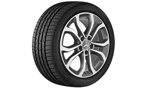Колесный диск 8J×17 ET54 для Mercedes-Benz C-Class 205, задняя ось, серый Himalaya, 5 двойных спиц — фото 1
