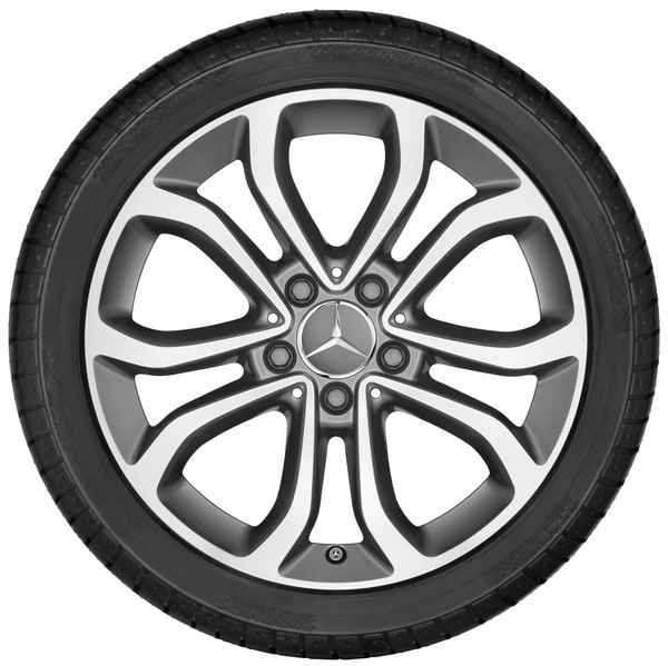 Колесный диск 8J×17 ET54 для Mercedes-Benz C-Class 205, задняя ось, серый Himalaya, 5 двойных спиц — фото 2