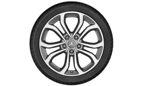 Колесный диск 8J×17 ET54 для Mercedes-Benz C-Class 205, задняя ось, серый Himalaya, 5 двойных спиц — фото 2