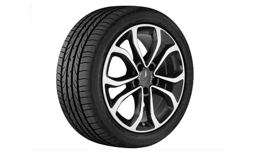 Колесный диск 8J×17 ET54 для Mercedes-Benz C-Class 205, задняя ось, черный, с алмазной проточкой, 5 двойных спиц — фото 3