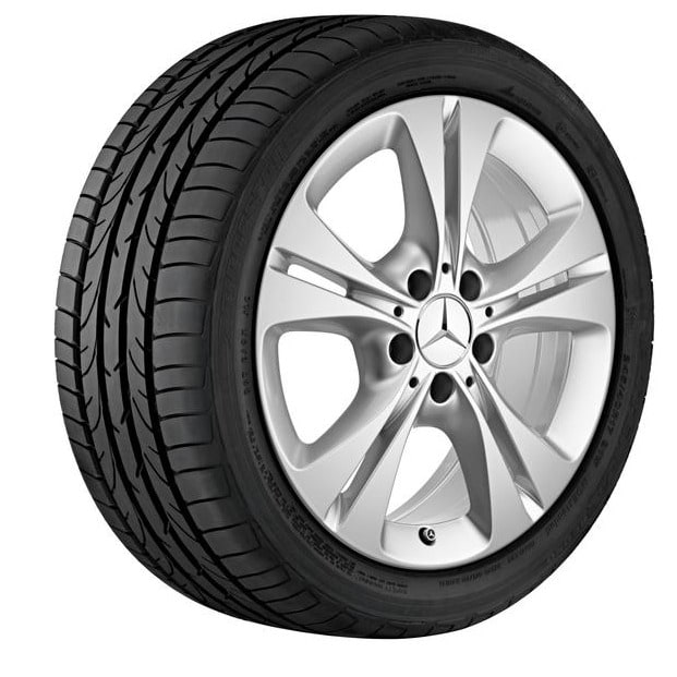 Колесный диск 7J×17 ET48,5 для Mercedes-Benz C-Class 205, передняя и задняя оси, серебристый Vanadium Silver, 5 двойных спиц — фото 1