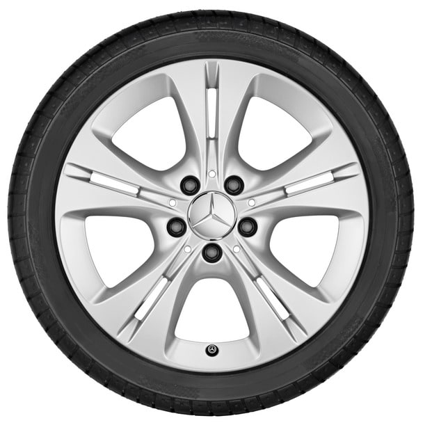 Колесный диск 7J×17 ET48,5 для Mercedes-Benz C-Class 205, передняя и задняя оси, серебристый Vanadium Silver, 5 двойных спиц — фото 2