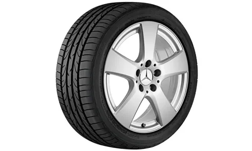 Колесный диск 7J×17 ET48,5 для Mercedes-Benz C-Class 205, передняя и задняя оси, серебристый Vanadium Silver, 5 двойных спиц — фото 2