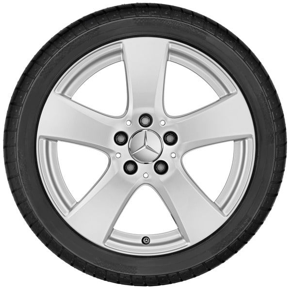 Колесный диск 7J×17 ET48,5 для Mercedes-Benz C-Class 205, передняя и задняя оси, серебристый Vanadium Silver, 5 двойных спиц — фото 3
