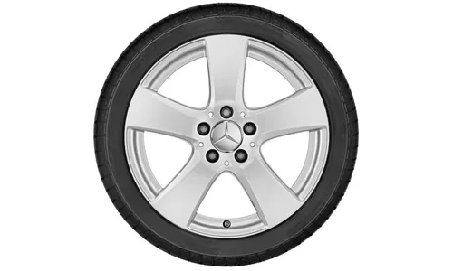 Колесный диск 7J×17 ET48,5 для Mercedes-Benz C-Class 205, передняя и задняя оси, серебристый Vanadium Silver, 5 двойных спиц — фото 3