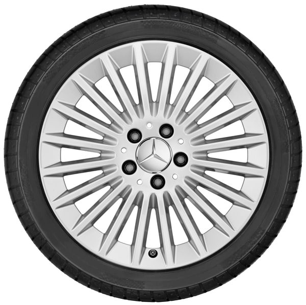 Колесный диск 7J×17 ET48,5 для Mercedes-Benz C-Class 205, передняя и задняя оси, серебристый Vanadium Silver, многоспицевый — фото 3