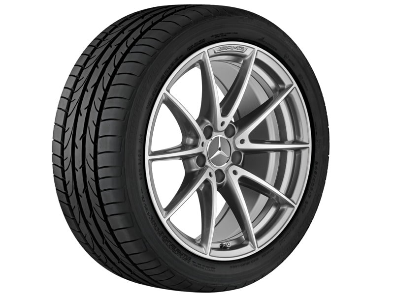 Колесный диск AMG 10,5J×18 ET57 для Mercedes-Benz C-Class 205, задняя ось, титаново-серый, с алмазной проточкой, 10 спиц — фото 3