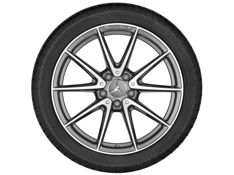 Колесный диск AMG 10,5J×18 ET57 для Mercedes-Benz C-Class 205, задняя ось, титаново-серый, с алмазной проточкой, 10 спиц — фото 5