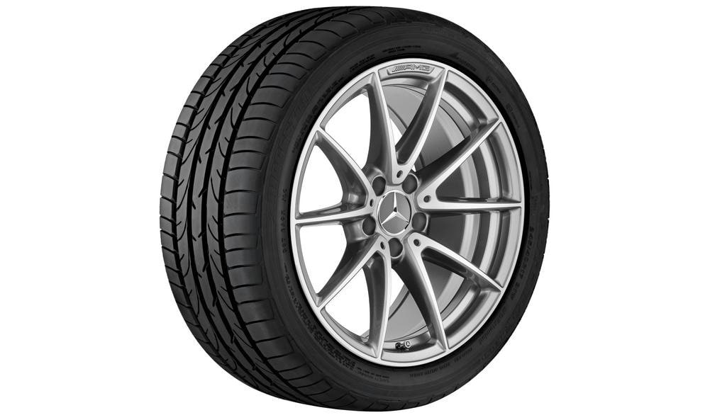 Колесный диск AMG 10,5J×18 ET57 для Mercedes-Benz C-Class 205, задняя ось, титаново-серый, с алмазной проточкой, 10 спиц — фото 6