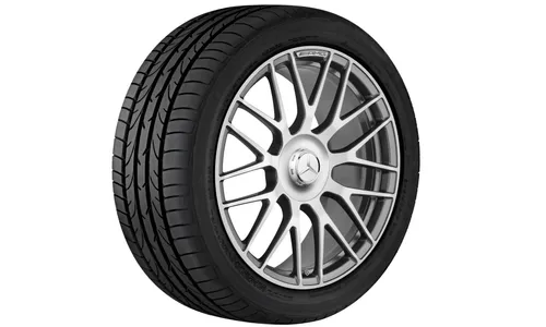Колесный диск AMG 9J×19 ET25 для Mercedes-Benz C-Class 205, передняя ось, титаново-серый, перекрестные спицы — фото 1