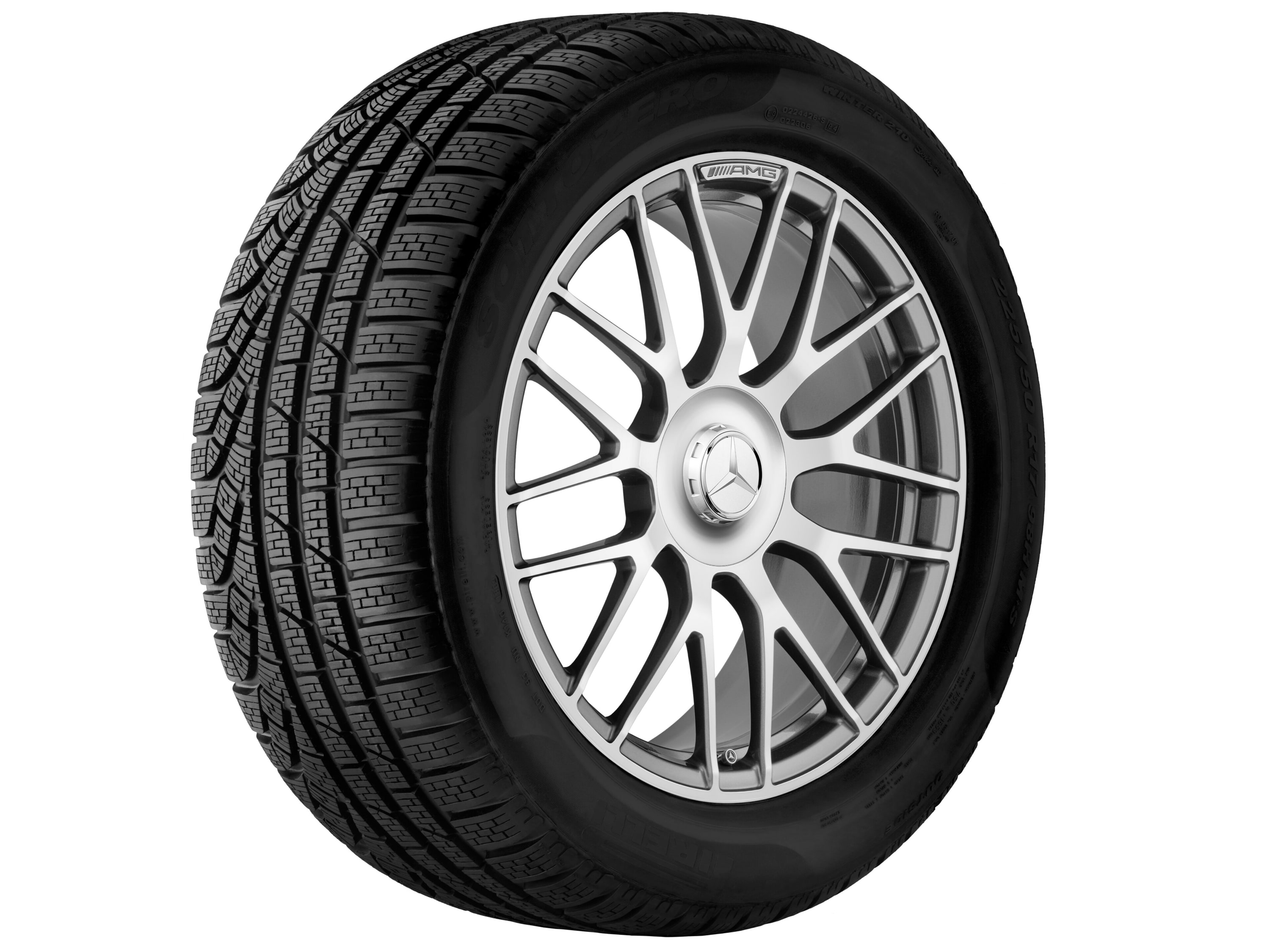 Колесный диск AMG 9J×19 ET25 для Mercedes-Benz C-Class 205, передняя ось, титаново-серый, перекрестные спицы — фото 3